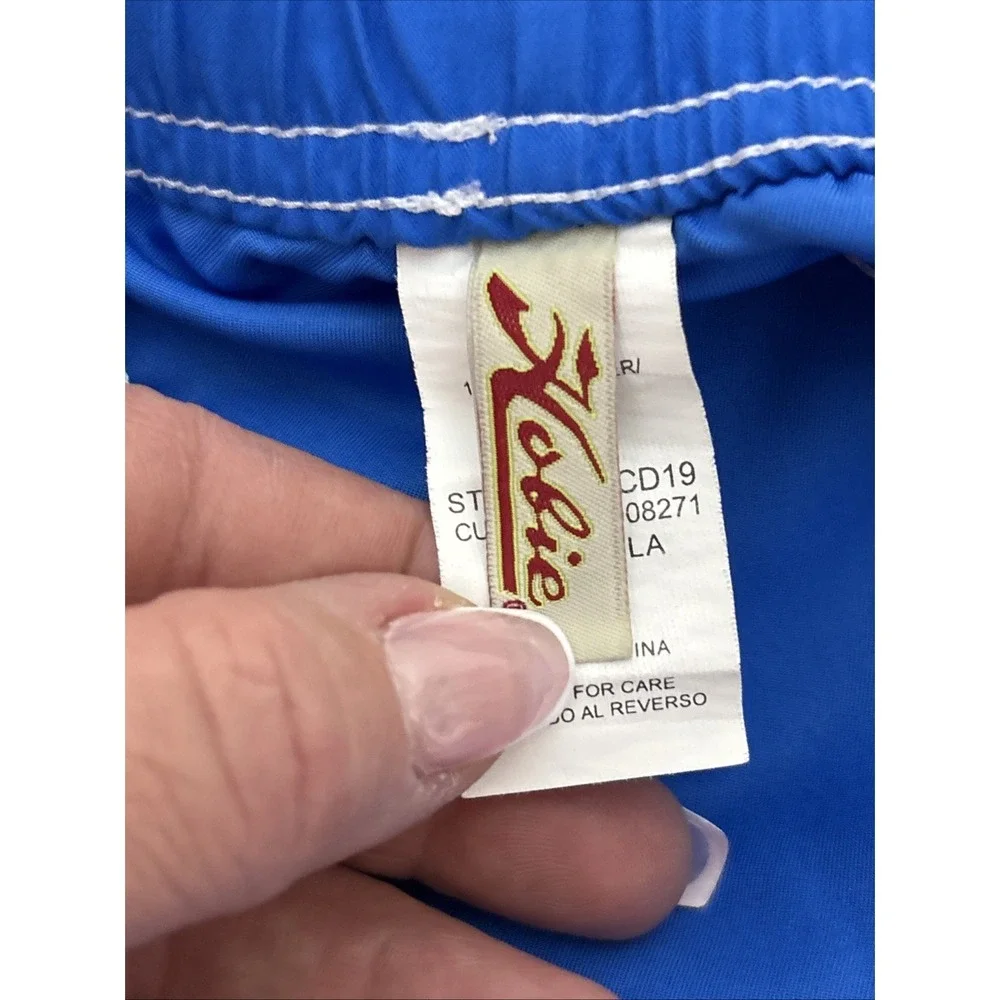 Vintage Hobie‎ Blue With White Piping Drawstring Pocket Details - Size Large